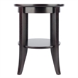 Pemberly Row Transitional Solid Wood End Table with Glass Top in Espresso