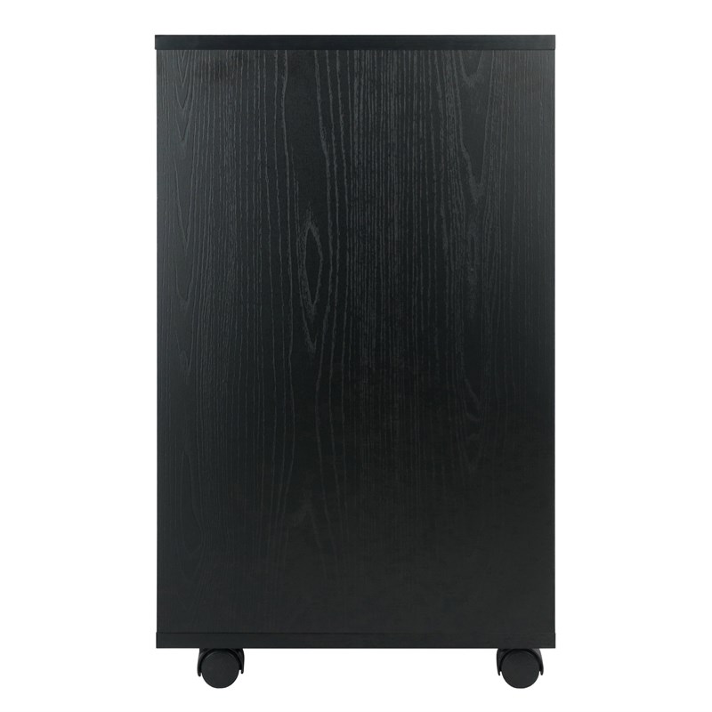 Pemberly Row Modern Wood Storage Cabinet with 5 Drawers in Black