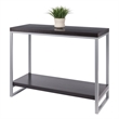 Pemberly Row Modern Wood Console Table Enamel Tube in Espresso