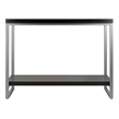 Pemberly Row Modern Wood Console Table Enamel Tube in Espresso