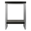 Pemberly Row Contemporary Wood End Table with Enamel Tube in Dark Espresso