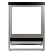 Pemberly Row Contemporary Wood End Table with Enamel Tube in Dark Espresso