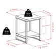 Pemberly Row Contemporary Wood End Table with Enamel Tube in Dark Espresso