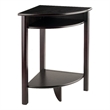 Pemberly Row Transitional Solid Wood Corner End Table in Espresso