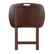 Pemberly Row 5-Piece Transitional Solid Wood Snack Table Set in Walnut
