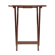 Pemberly Row 5-Piece Transitional Solid Wood Snack Table Set in Walnut