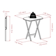 Pemberly Row 5-Piece Transitional Solid Wood Snack Table Set in Walnut