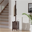Pemberly Row Transitional Solid Wood Coat Tree and Umbrella Rack in Cappuccino