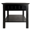Pemberly Row 2-Drawer Transitional Solid Wood Coffee Table in Black