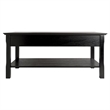 Pemberly Row 2-Drawer Transitional Solid Wood Coffee Table in Black