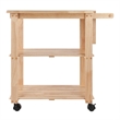 Pemberly Row Solid Wood Utility Butcher Block Kitchen Cart in Natural