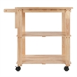 Pemberly Row Solid Wood Utility Butcher Block Kitchen Cart in Natural