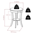 Pemberly Row Round Solid Wood Accent Table with Drawer Curved Legs in White