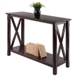 Pemberly Row X Designed Transitional Solid Wood Console Table in Cappuccino