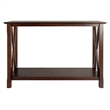 Pemberly Row X Designed Transitional Solid Wood Console Table in Cappuccino