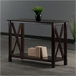 Pemberly Row X Designed Transitional Solid Wood Console Table in Cappuccino