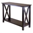 Pemberly Row X Designed Transitional Solid Wood Console Table in Cappuccino