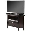 Pemberly Row Transitional Solid Wood Corner TV Stand in Espresso