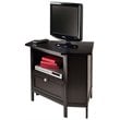 Pemberly Row Transitional Solid Wood Corner TV Stand in Espresso