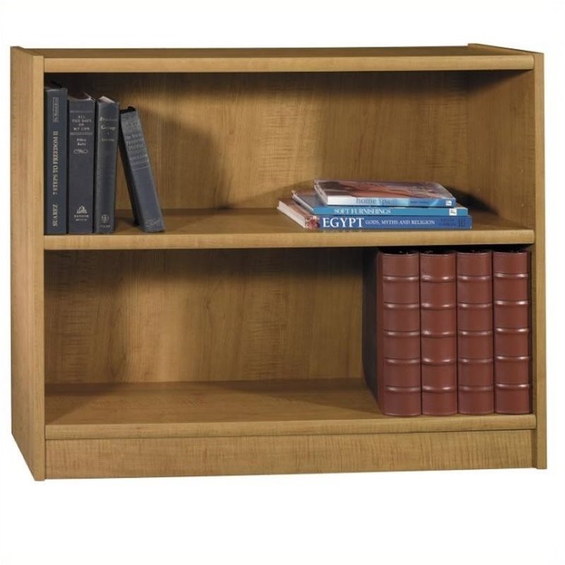 Pemberly Row 2 Shelf Wood Bookcase in Snow Maple PR343157