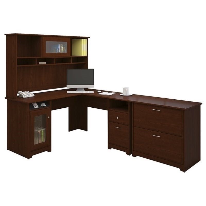 Pemberly Row 3 Piece Office Set in Harvest Cherry