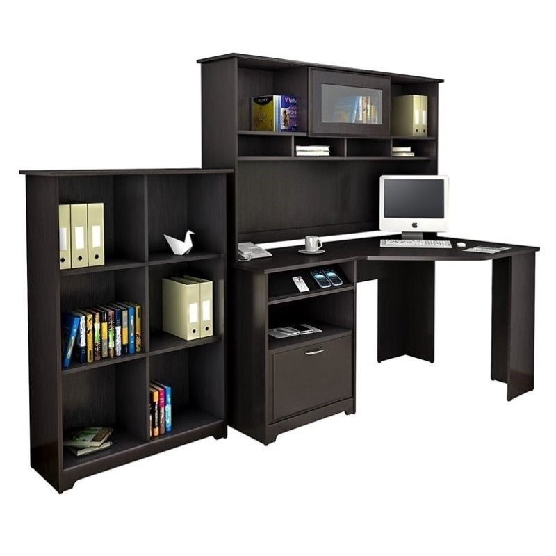 Pemberly Row 3 Piece Office Set in Espresso Oak PR556967