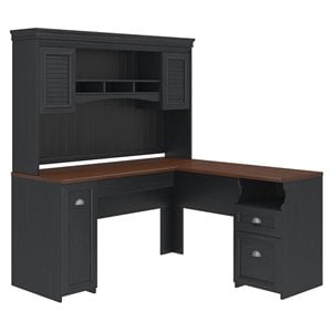 pemberly row 2 piece office set in antique black