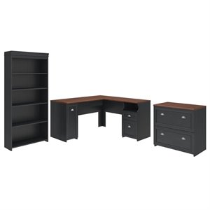 pemberly row 3 piece office set in antique black