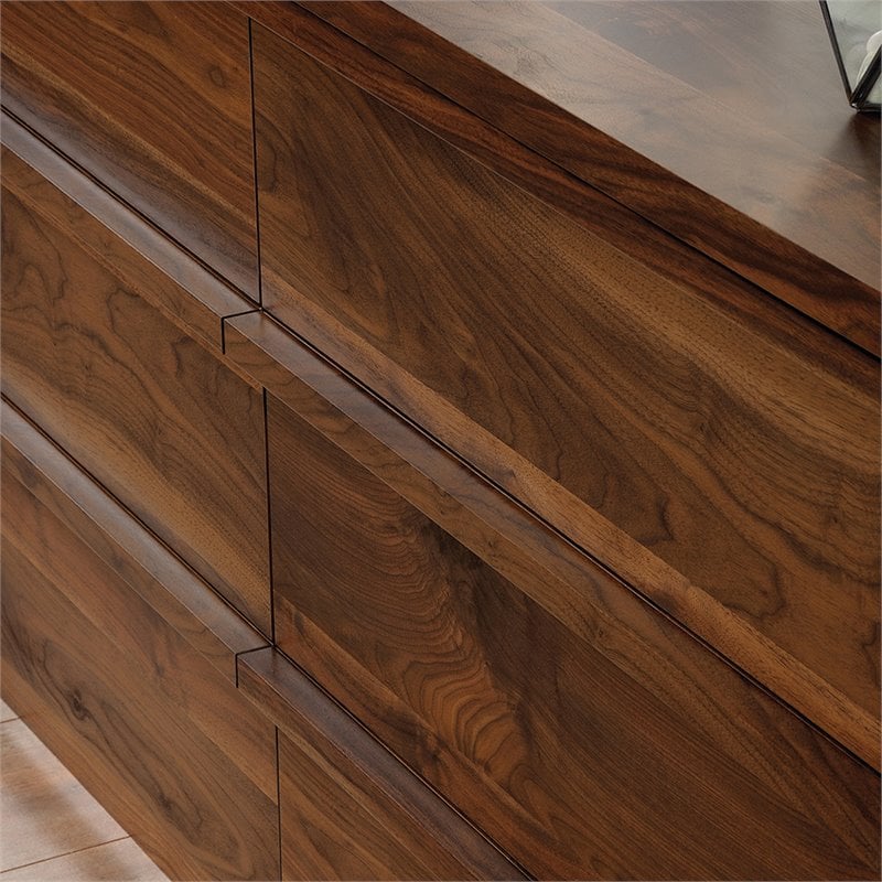 Pemberly Row Traditional Engineered Wood 6-Drawer Bedroom Dresser - Grand Walnut