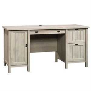 Pemberly Row Engineered Wood 3-Drawers Computer Desk in Chalked Chestnut