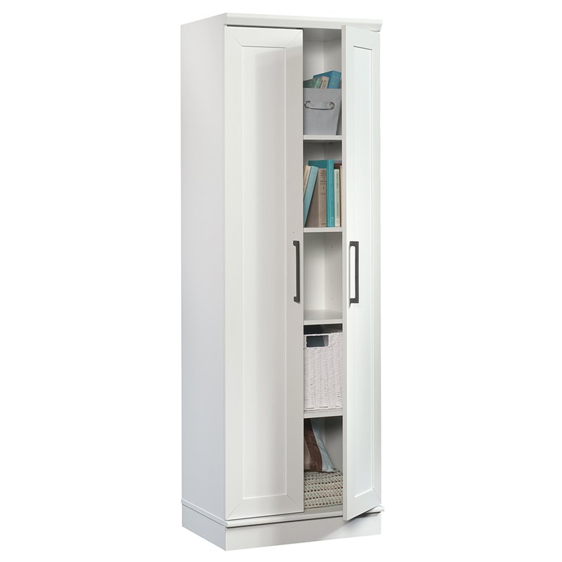 Pemberly Row 2-Door Engineered Wood Storage Cabinet in Soft White