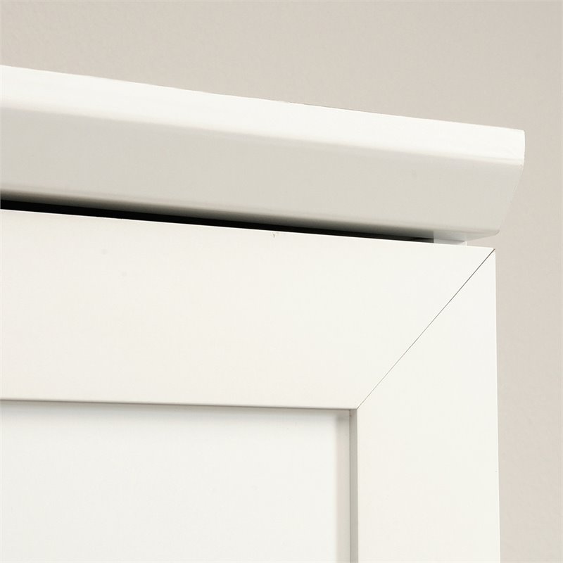 Pemberly Row 2-Door Engineered Wood Storage Cabinet in Soft White