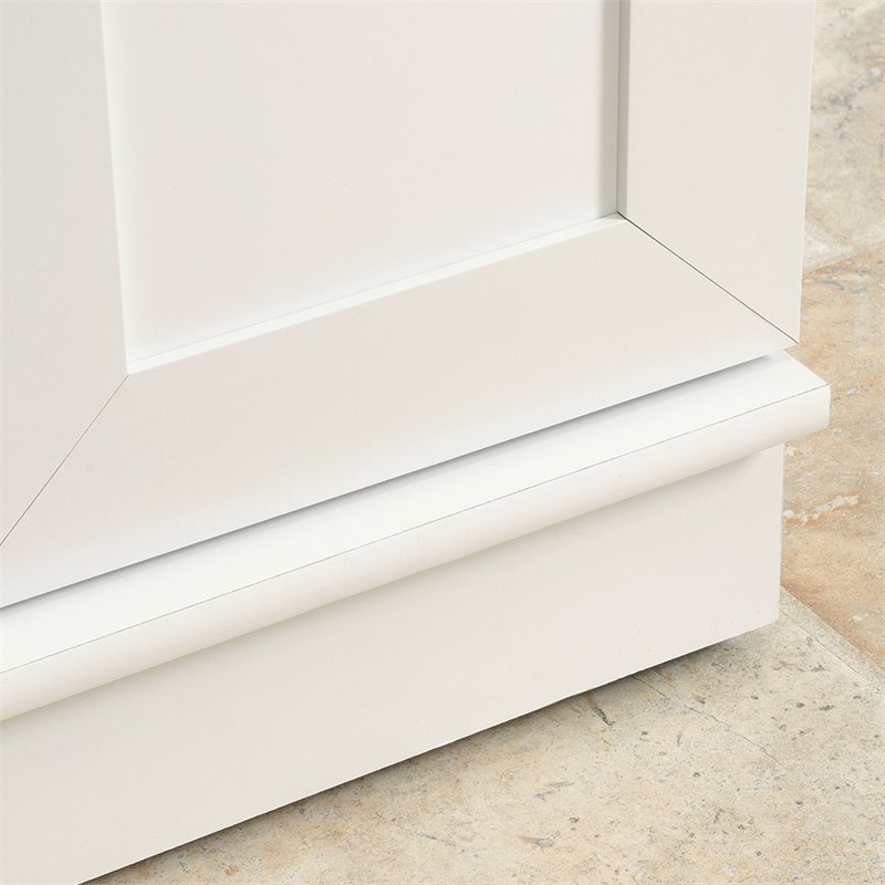 Pemberly Row 2-Door Engineered Wood Storage Cabinet in Soft White
