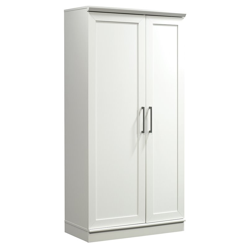 Pemberly Row 2-Door Modern Engineered Wood Storage Cabinet in Soft White