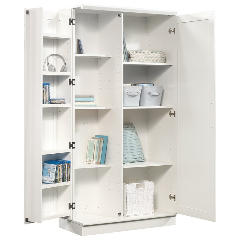 Pemberly Row 2-Door Modern Engineered Wood Storage Cabinet in Soft White
