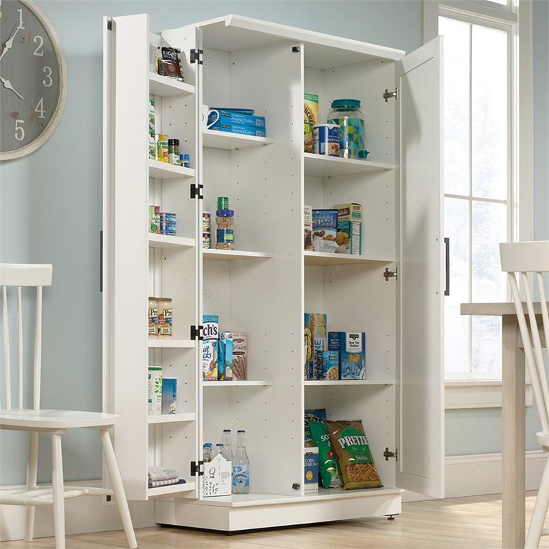 Pemberly Row 2-Door Modern Engineered Wood Storage Cabinet in Soft White