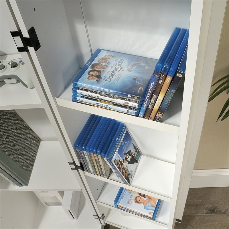 Pemberly Row 2-Door Modern Engineered Wood Storage Cabinet in Soft White