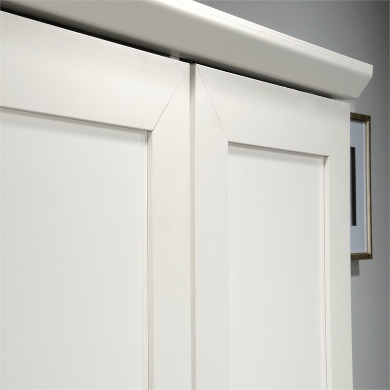 Pemberly Row 2-Door Modern Engineered Wood Storage Cabinet in Soft White