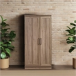 Pemberly Row Traditional Engineered Wood 3-Shelf Storage Cabinet in Salt Oak