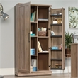 Pemberly Row Traditional Engineered Wood 3-Shelf Storage Cabinet in Salt Oak