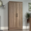 Pemberly Row Traditional Engineered Wood 3-Shelf Storage Cabinet in Salt Oak