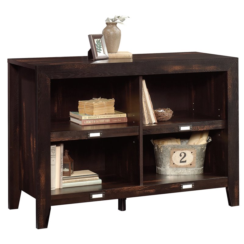 Pemberly Row 4 Cubby Console Table In Char Pine Pr 1712031 Pemberly Row 4 Cubby Console Table In