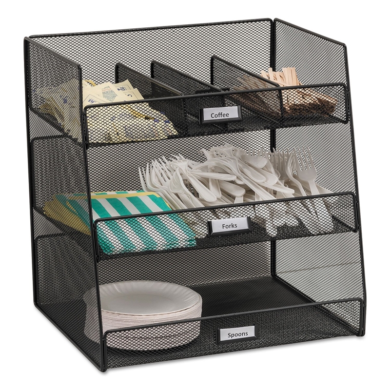 Pemberly Row Break Room Organizer in Black