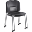 Pemberly Row Straight Leg Stacking Chair in Black (Set of 2)