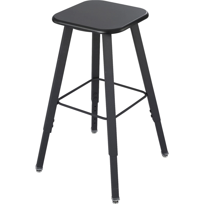 Pemberly Row Student Adjustable Height Stool with Black Seat