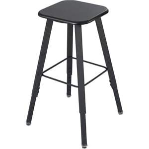 Pemberly Row Student Adjustable Height Stool with Black Seat