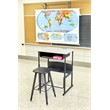 Pemberly Row Student Adjustable Height Stool with Black Seat
