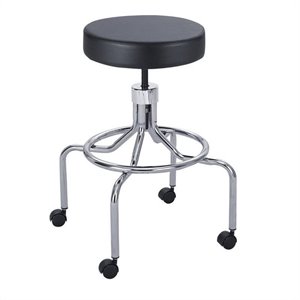 pemberly row lab/drafting chair with high base and screw lift in black