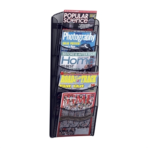 Pemberly Row 5 Pocket Black Magazine Rack