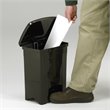 Pemberly Row Plastic 4 Gallon Step-On Trash Can in Black